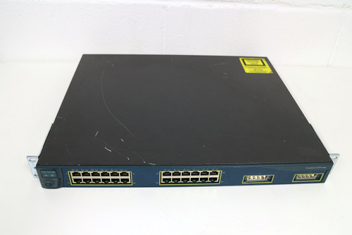 Cisco Catalyst 3550 Series WS-C3550-24-SMI 24-Port Switch & Rack Mount Brackets