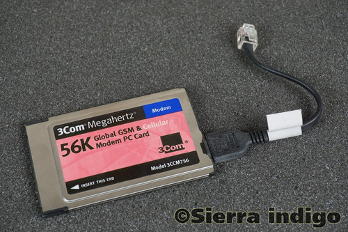 3CCM756 3Com 56KGSM & Cellular Modem PCMCIA PC Card with 530-2981 Cable