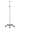 IV Pole 5 Leg Base 2-Hook Stainless Steel