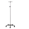IV Pole 5 Leg Base 4-Hook Stainless Steel