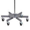 IV Pole 6 Leg Base 2-Hook Stainless Steel Large Base