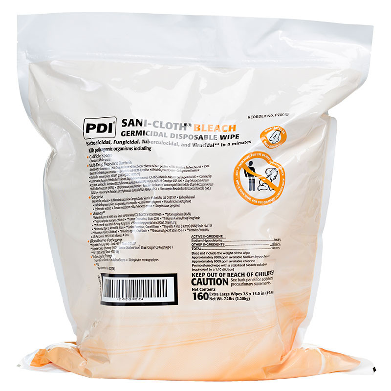 PDI Sani-Cloth Bleach Surface Disinfectant Wipes-pail refill