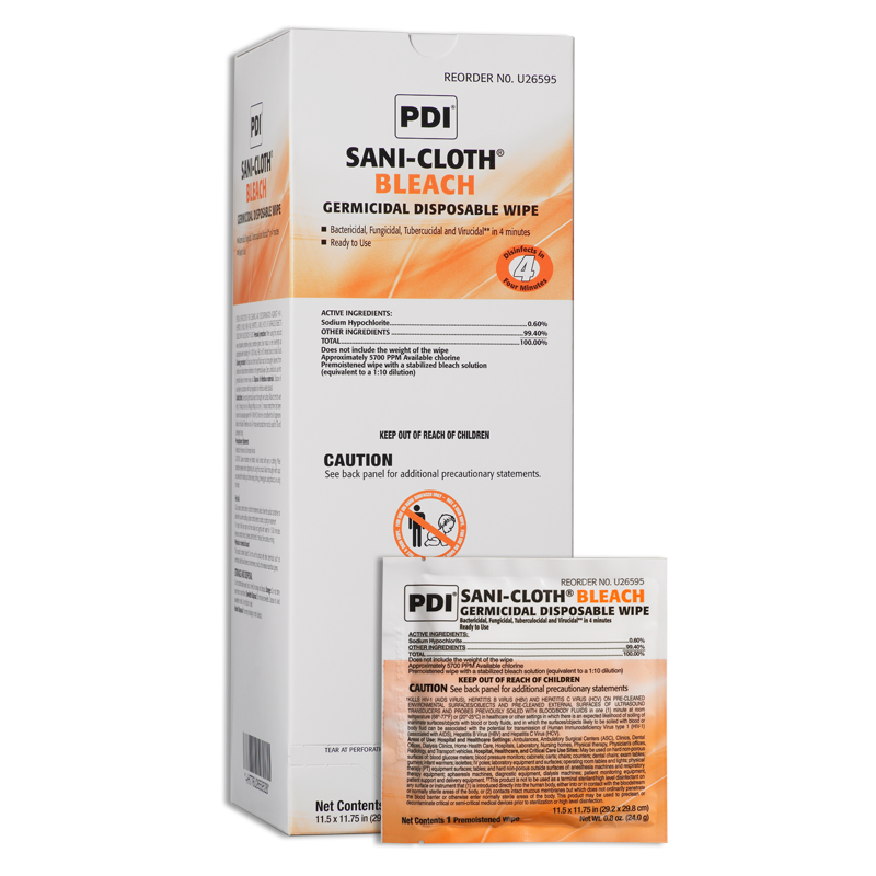 PDI Sani-Cloth Bleach Surface Disinfectant Wipes