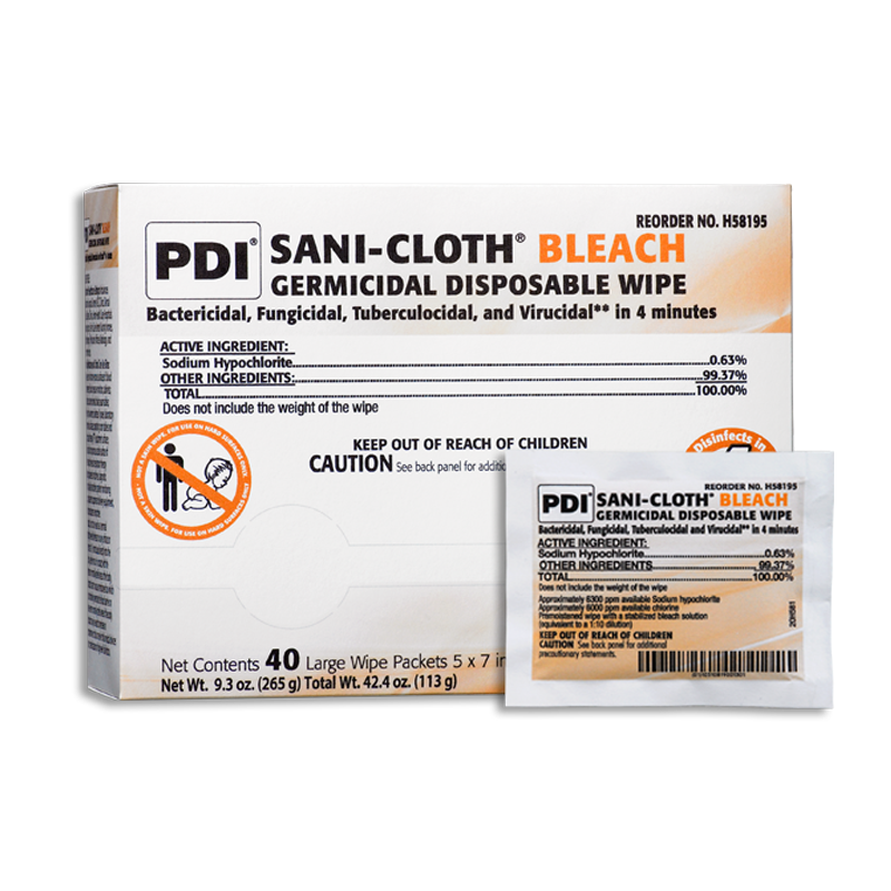PDI Sani-Cloth Bleach Surface Disinfectant Wipes