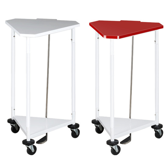 Mobile Triangular Hamper 18" with Lid White