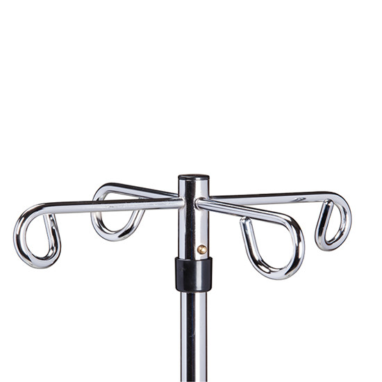 IV Pole 5 Leg Nylon Base 4-Hook Economy