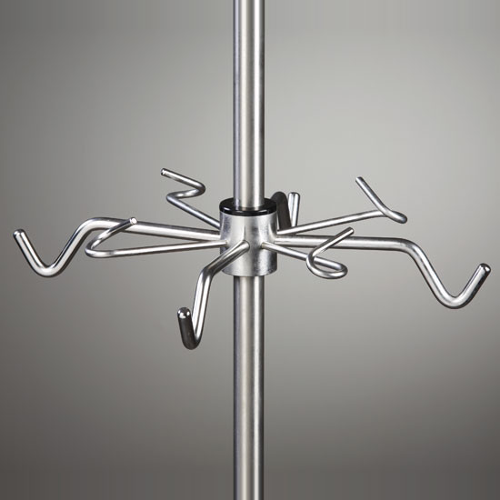 IV Pole Single Ram's Horn Accessory Hook