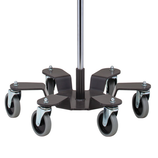 IV Pole/Infusion Pump Stand 6 Leg Heavy Base 4-Hook