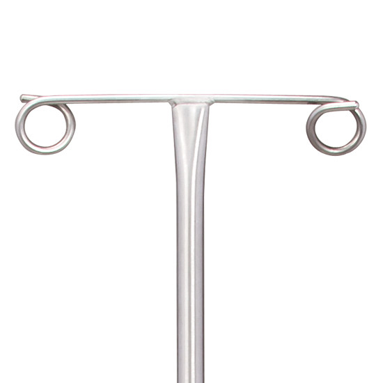IV Pole 4 Leg Base 2-Hook Welded Top Economy Stainless Steel