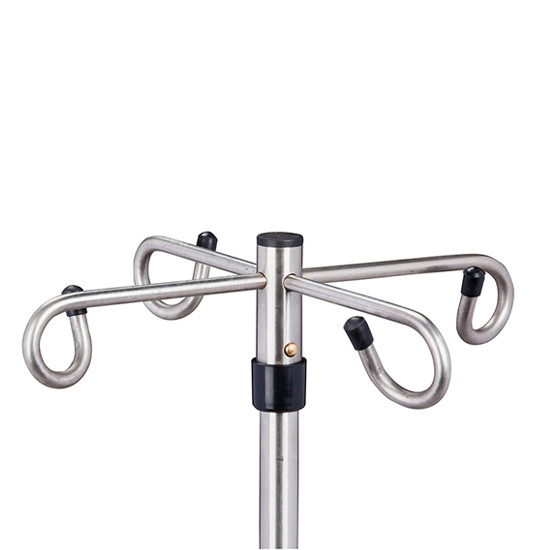 IV Pole 4 Leg Base 4-Hook Economy Stainless Steel
