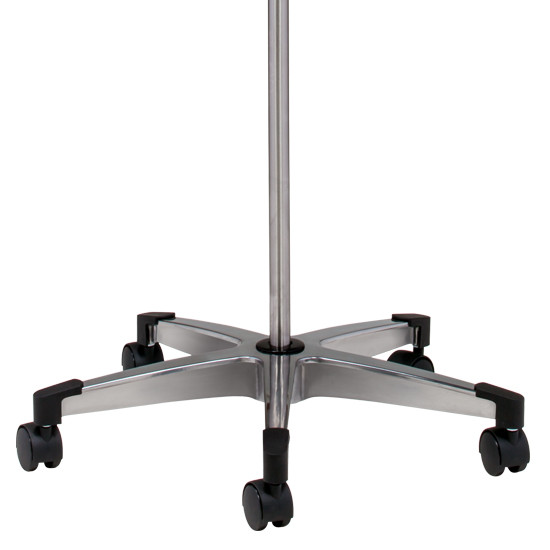 IV Pole 5 Leg Base 4-Hook Stainless Steel