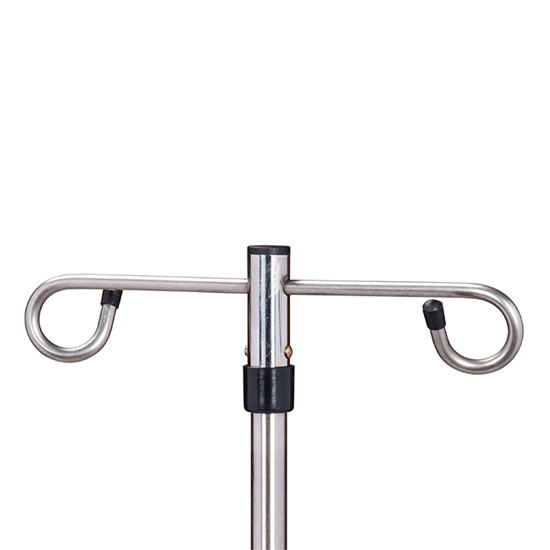 IV Pole 6 Leg Base 2-Hook Stainless Steel Large Base