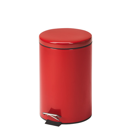 Steel Round Waste Can 13 Quart-3.25 Gallons Red