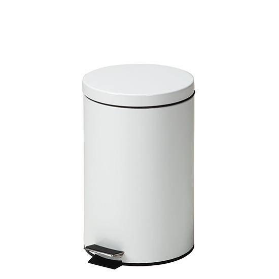 Steel Round Waste Can 13 Quart-3.25 Gallons White