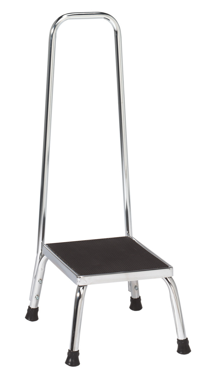Chrome Step Stool with Handrail