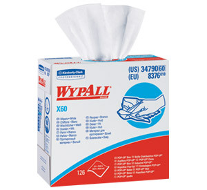 Kimberly-Clark WypAll X60 Wiper Pop-Up Box 9"x16"
