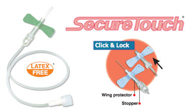 SecureTouch Safety Scalp Vein Sets 25G x 3/4' 12' Tube