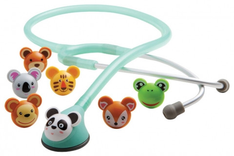 ADC Adimals 618 Platinum Pediatric Stethoscope Animal Face Snap-Ons
