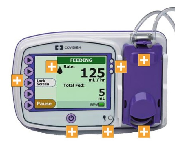 Covidien Kangaroo Connect Enteral Feeding Pump with Pole Clamp & Power Adapter
