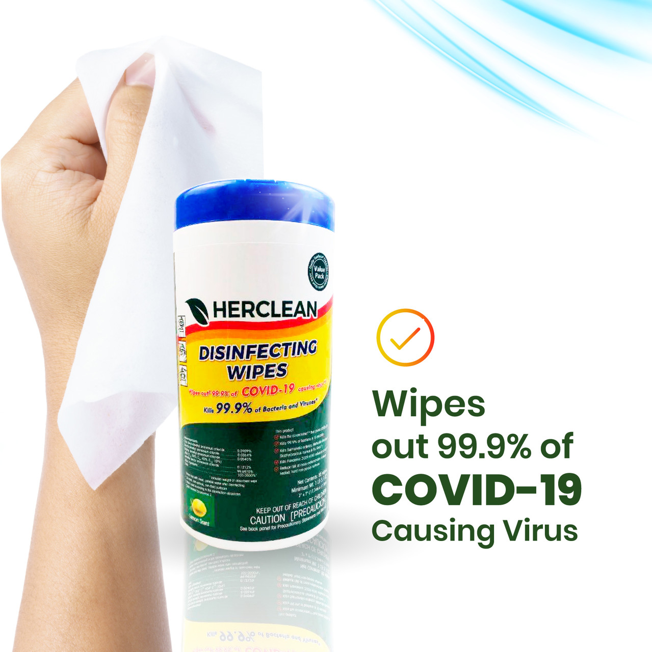 Herclean Surface Disinfecting Wipes EPA Canister - Case