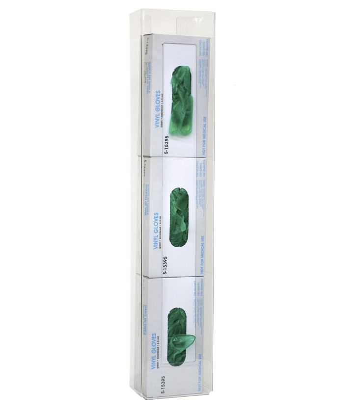 Clear Triple PETG Vertical Glove Box Holder-305352-1
