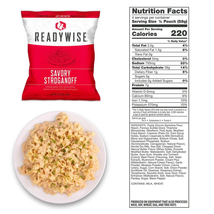 Freeze Dried Emergency Food Supply 120 Serving