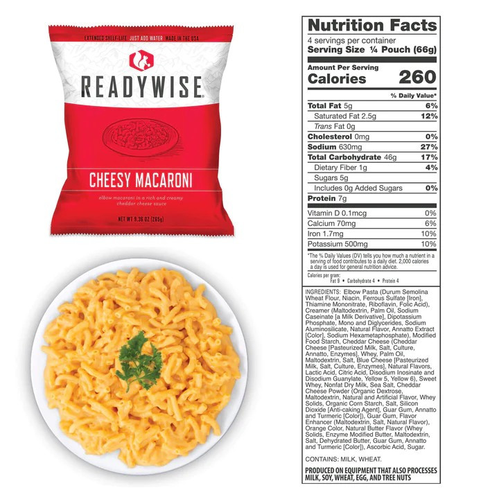 Freeze Dried Emergency Food Long Term Supply 4320 Servings