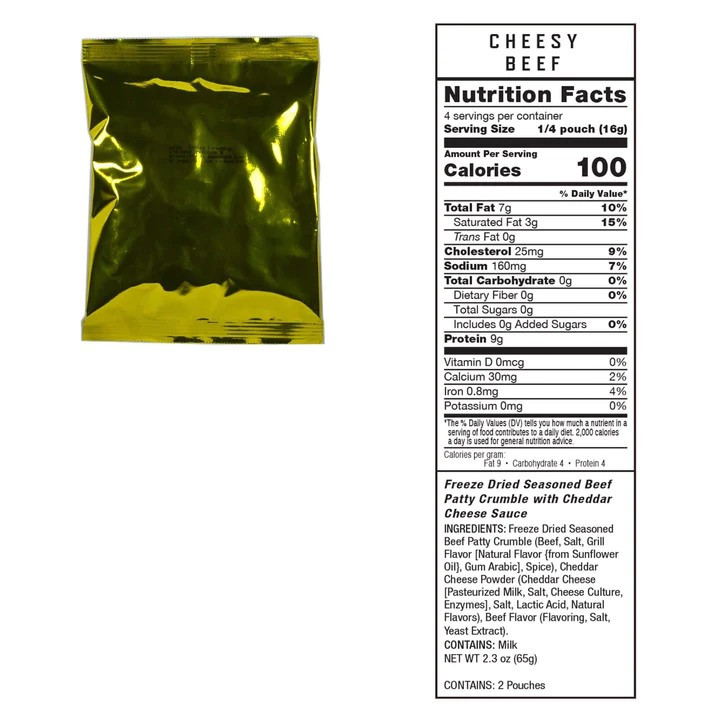 Freeze Dried 60 Serving Meat Bucket + 20 Servings of Rice