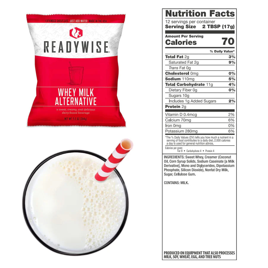 Emergency Long-Term Powdered Whey Milk 720 Serving Bucket