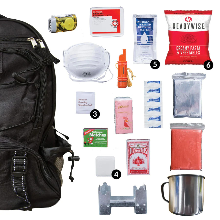 Survival Backpack Black 64 Piece