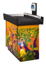 Pedatric Exam Room Scale Table and Cabinet Dino Days