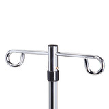 IV Pole 5 Leg Nylon Base 2-Hook Economy
