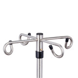 IV Pole 4 Leg Base 4-Hook Economy Stainless Steel