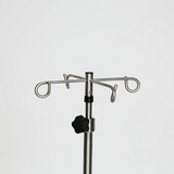 Stainless Steel IV Pole with Six Leg Base