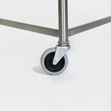 Round Laundry Hamper-Stainless Steel-Caster