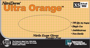 Ultra Orange Nitrile Exam Gloves-Nitriderm
