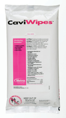 Metrex Research Caviwipes Surface Disinfectant Wipes-Flat Pack