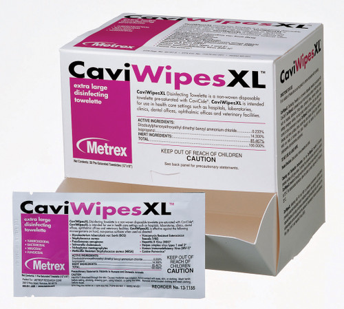 Metrex Research CaviwipesXL Surface Disinfectant Wipes-Box