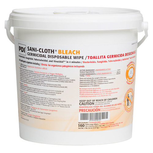 PDI Sani-Cloth Bleach Surface Disinfectant Wipes-pail