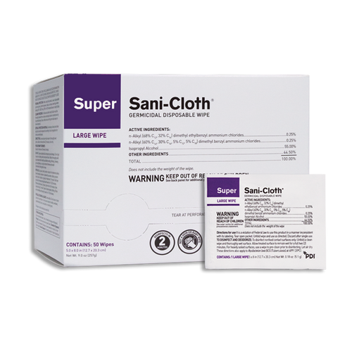 PDI Super Sani-Cloth Surface Disinfectant Germicidal Wipes-Large Packet