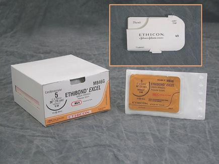 Ethicon ETHIBOND EXCEL Sutupak Pre-Cut Suture X186H Size 0 6"-18" Box