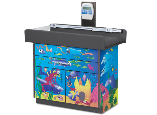 Pedatric Exam Room Scale Table and Cabinet Ocean Commotion