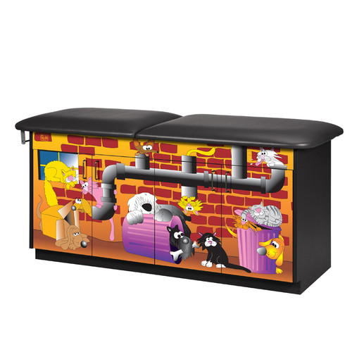 Pediatric Exam Table with Adjustable Backrest Alley Cats and Dogs