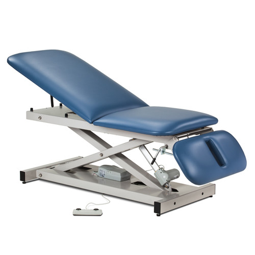 Open Base Power Table Adjustable Backrest Drop Section