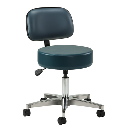 5-Leg Pneumatic Stool with Wheels and Backrest