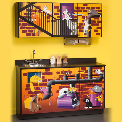 Pediatric Exam Room Alley Cats and Dogs Cabinets