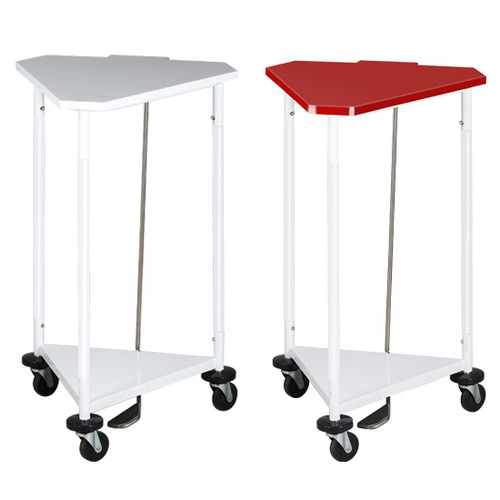 Mobile Triangular Hamper 18" with Lid White