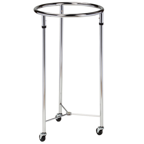 Mobile Round Hamper 18" Chrome