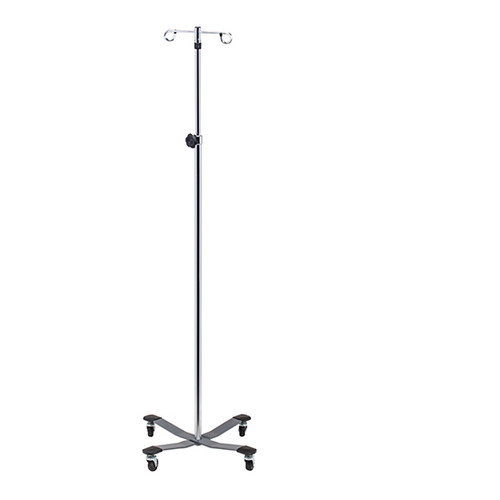 IV Pole 2-Hook 4 Leg Heavy Base