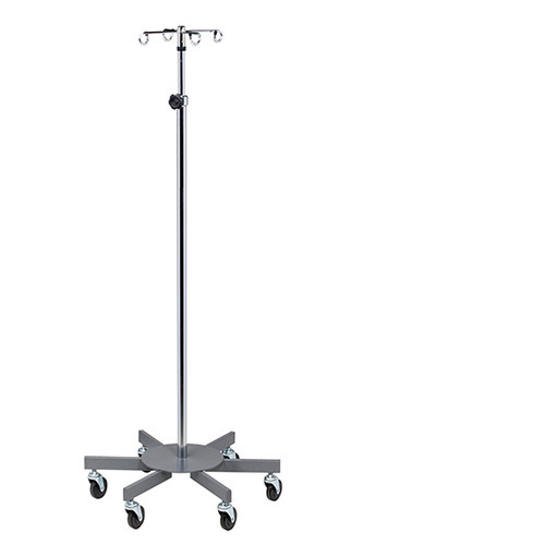 IV Pole 6 Leg Heavy Base 4-Hook